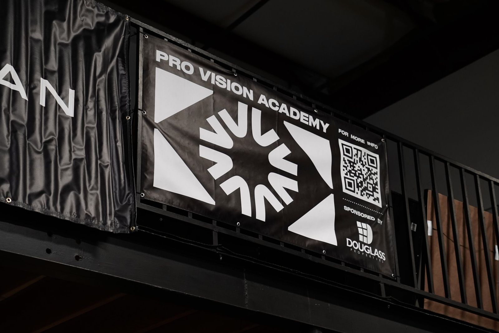 The Pro Vision Academy banner hanging in the training building